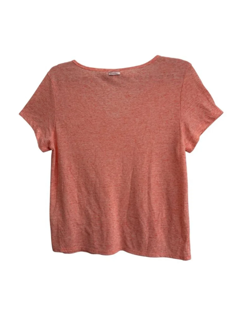 Victoria's Secret Coral V-Neck T-Shirt M Polyester/Linen Blend Beachy Vacation - Picture 5 of 12